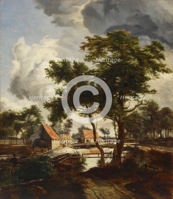 Mill, copy after Meindert Hobbema, c1880s. Creator: Julia Stigzelius-de Cock.