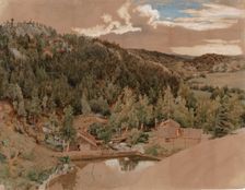 Mill dam, 1858. Creator: Werner Holmberg