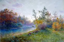 Mill Dam in Traunstein, 1894. Creator: William Stanley Haseltine