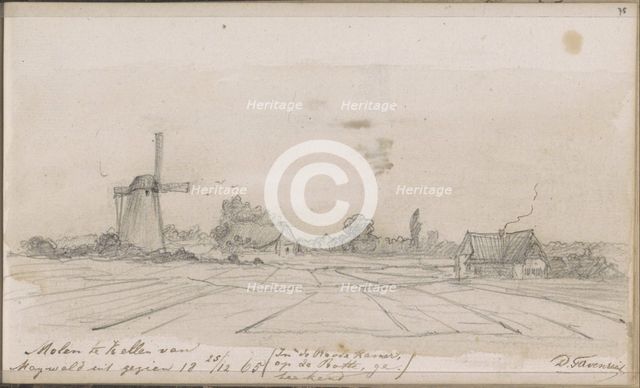 Mill in Kellen seen from Maywald, 1865. Creator: Arnoldus Dirk Felix Tavenraat.