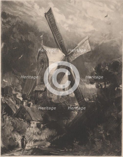 Mill Near Brighton, 1829. Creator: David Lucas.