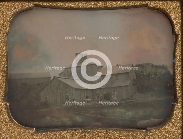 Mill or Warehouse with Vertical Clapboard Siding, 1850s. Creator: Unknown.