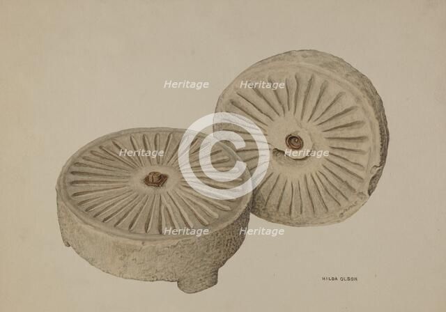Mill Stones, 1935/1942. Creator: Hilda Olson.