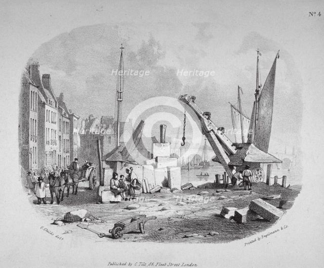 Millbank, Westminster, London, c1825. Artist: Engelmann and Company