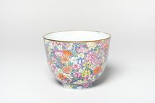 Mille-Fleurs Flower Bowl, Qing dynasty (1644-1911), Jiaqing reign mark and period (1796-1821). Creator: Unknown