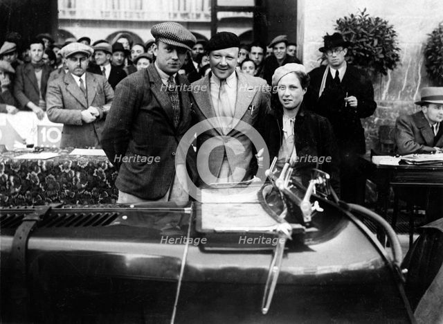 Mille Miglia 1934, MG Magnette. Eddie Hall in centre Artist: Unknown.