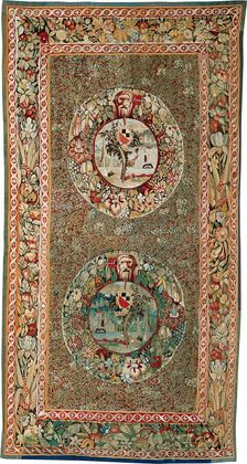 Millefleur with Medallions, Bruges, 1540/60. Creator: Unknown