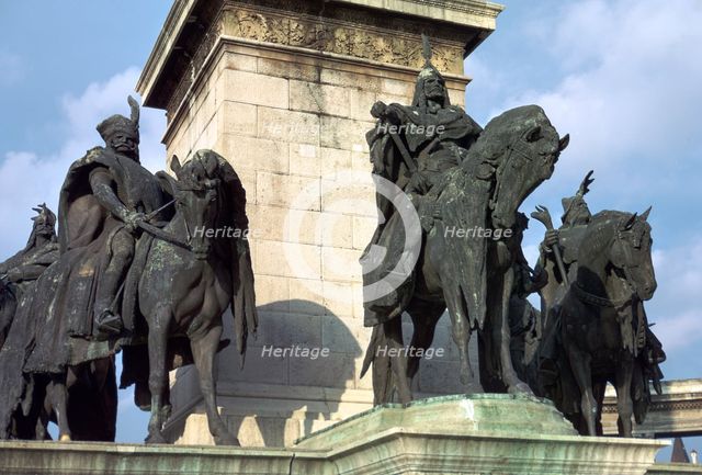 Millenary monument in Budapest, 19th century. Creator: Unknown.