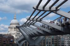 Millenium (Wobbly) Bridge, London, England, UK, 3/9/10. Creator: Ethel Davies