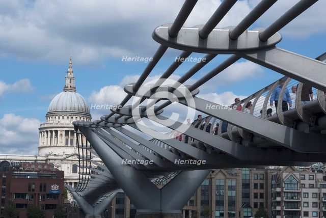 Millenium (Wobbly) Bridge, London, England, UK, 3/9/10. Creator: Ethel Davies.