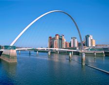 Millennium Bridge and Baltic Art Gallery, Gateshead, Tyne & Wear. Creator: Peter Thompson
