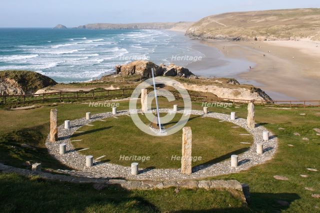 Millennium Sundial, Perranporth, Cornwall, 2009. Creator: Peter Thompson.