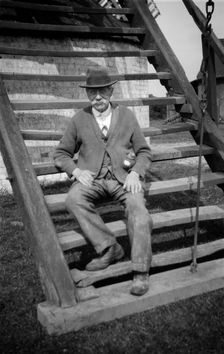 Miller outside his windmill, Outwood, Surrey, 1933. Artist: HES Simmons
