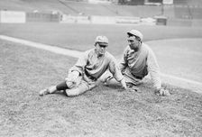 Miller Huggins, St. Louis NL and Art Devlin, New York NL (baseball), 1910. Creator: Bain News Service