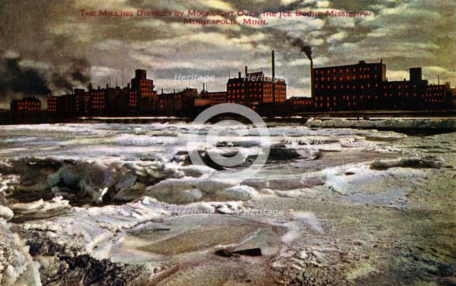 Milling district, Minneapolis, Minnesota, USA, 1923. Artist: Unknown