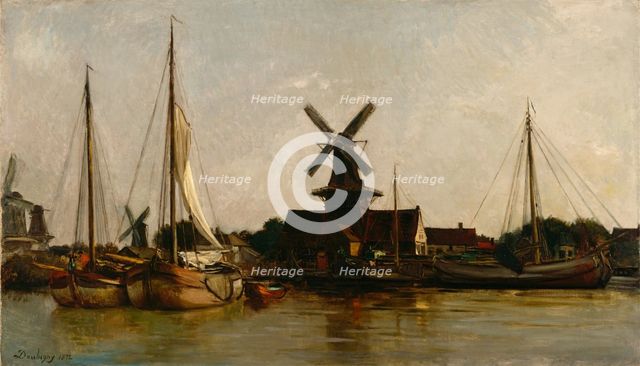 Mills at Dordrecht, 1872. Creator: Charles Francois Daubigny.