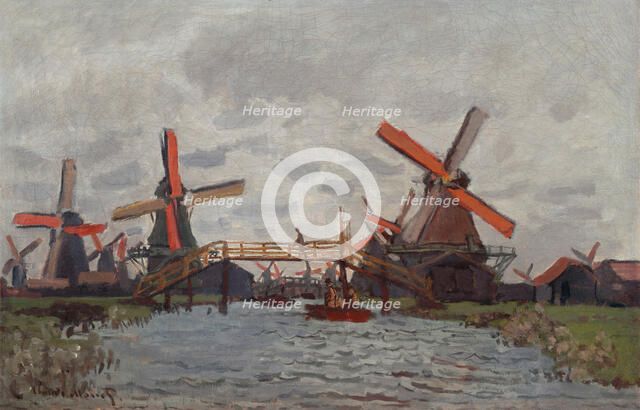 Mills at Westzijderveld near Zaandam, 1871. Artist: Monet, Claude (1840-1926)