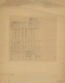 Mills Building, San Francisco, California, Design Sketch, c. 1890. Creator: Burnham and Root
