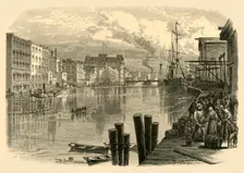Milwaukee River, at Milwaukee 1874. Creator: Alfred Waud