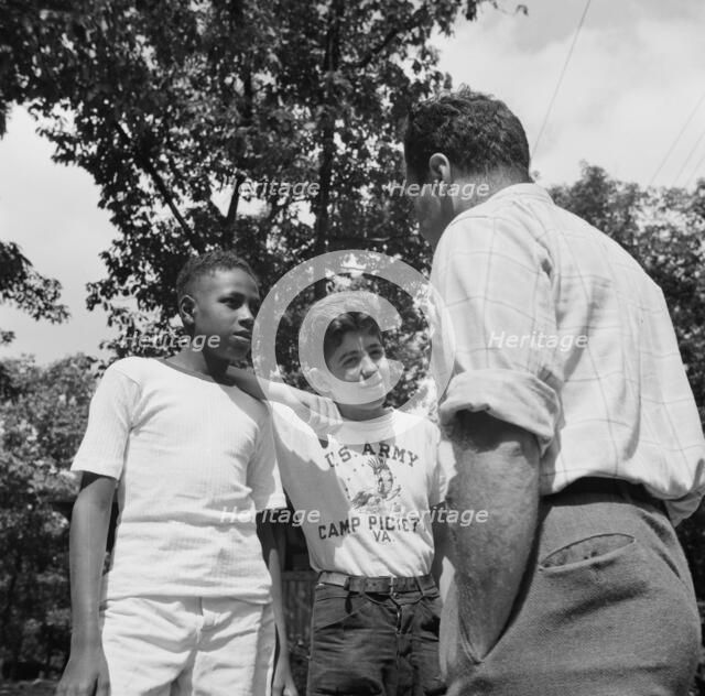 Milton Reiner, program director at Camp Nathan Hale, Southfields, New York, 1943 Creator: Gordon Parks.