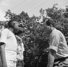 Milton Reiner, program director at Camp Nathan Hale, Southfields, New York, 1943 Creator: Gordon Parks