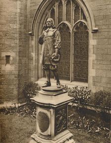 Milton's Statue Outside His Own Burial-Place in the City c1935. Creator: Unknown