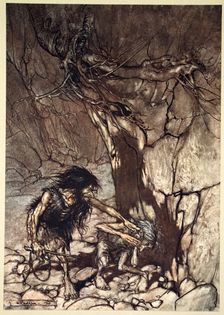 Mime howling Ohe! Ohe! Oh! Oh!' 1910. Creator: Arthur Rackham