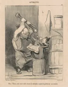 Mimi Vèron croit avoir trouvé..., 1850. Creator: Honore Daumier