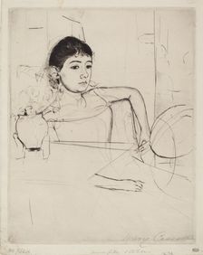Mimi as a Brunette, c. 1889. Creator: Mary Cassatt