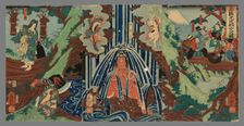 Minamoto Yorimitsu in Mount Ashigara (Minomoto Yorimitsu Ashigarayama iri no zu), 1861. Creator: Yoshitsuya