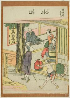 Minakuchi, from the series "Fifty-three Stations of the Tokaido (Tokaido gojusan..., Japan, c.1806. Creator: Hokusai