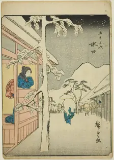 Minakuchi, from the series "Fifty-three Stations [of the Tokaido] (Gojusan tsugi)," also..., 1852. Creator: Ando Hiroshige