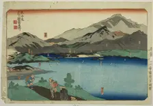 Minakuchi, Ishibe, Kusatsu, Otsu, and Kyoto, from the series "Famous Places on the..., c. 1830/35. Creator: Utagawa Kuniyoshi