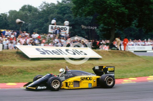 Minardi M85B, Andrea De Cesaris, 1986 British Grand Prix, Brands Hatch. Creator: Unknown.