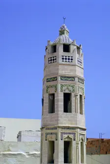 Minaret, Zakkak Madresa, Sousse, Tunisia. Creator: Vivienne Sharp