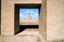 Minaret from within the Friday Mosque, Samarra, Iraq, 1977. Creator: Vivienne Sharp