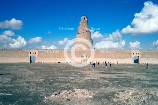 Minaret from within the Friday Mosque, Samarra, Iraq, 1977. Creator: Vivienne Sharp.