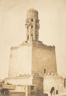 Minaret occidental de la Mosqée du Khalif Hakem, au Kaire, January 9, 1850. Creator: Maxime du Camp