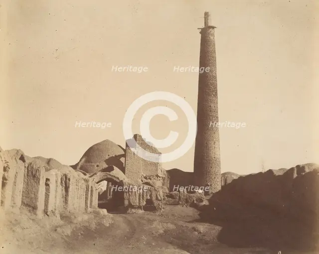 [Minaret of the Chief Mosque at Damghan, 1026-1029], 1840s-60s. Creator: Possibly by Luigi Pesce.
