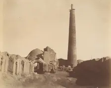 [Minaret of the Chief Mosque at Damghan, 1026-1029], 1840s-60s. Creator: Possibly by Luigi Pesce