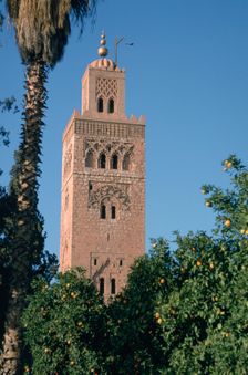 Minaret of the Koutoubia Mosque, Marakesh, Morocco. Creator: Vivienne Sharp