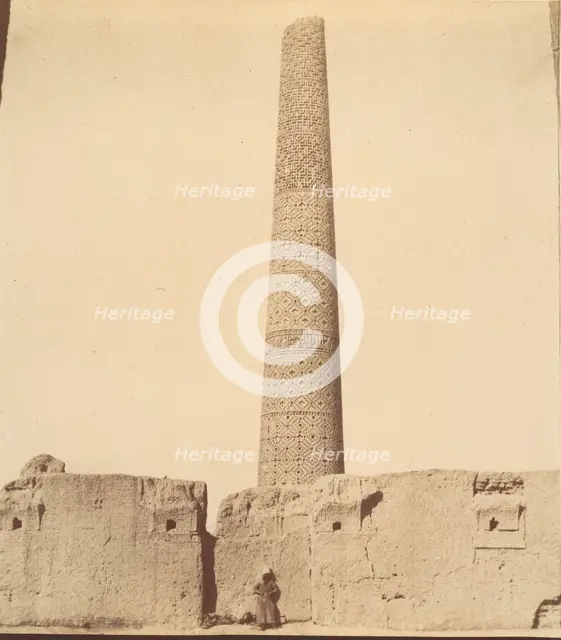 [Minaret of the Mosque of 40 Columns, Chehel Dokhtar, 359b.], 1840s-60s. Creator: Possibly by Luigi Pesce.
