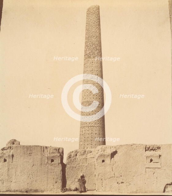 [Minaret of the Mosque of 40 Columns, Chehel Dokhtar, 359b.], 1840s-60s. Creator: Possibly by Luigi Pesce.
