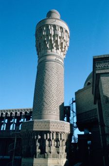 Minaret of the Suq al Ghazal Mosque, Baghdad, Iraq, 1977. Creator: Vivienne Sharp