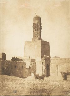 Minaret oriental de la Mosquée du Khalif Hakem, au Kaire, December 27, 1849. Creator: Maxime du Camp