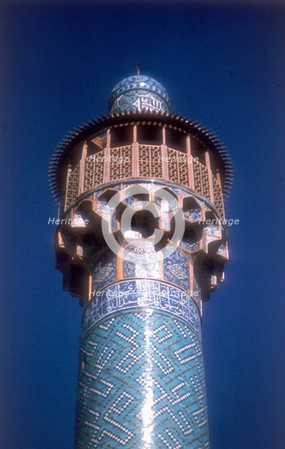 Minaret, Shah Mosque, Isfahan, Iran, c1611-1630. Creator: Vivienne Sharp.
