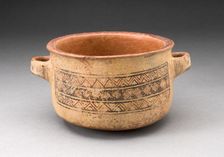 Minature Handled Bowl with Textile-like Design, A.D. 1450/1532. Creator: Unknown