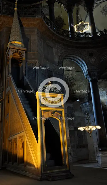 Minbar, Hagia Sophia, Istanbul, Turkey, 2013.  Creator: LTL.