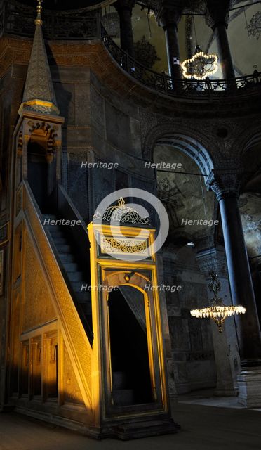 Minbar, Hagia Sophia, Istanbul, Turkey, 2013.  Creator: LTL.