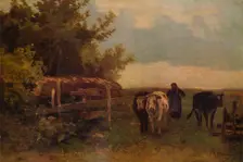 Minding Cows, Herisson c1869, (1938). Artist: Anton Mauve